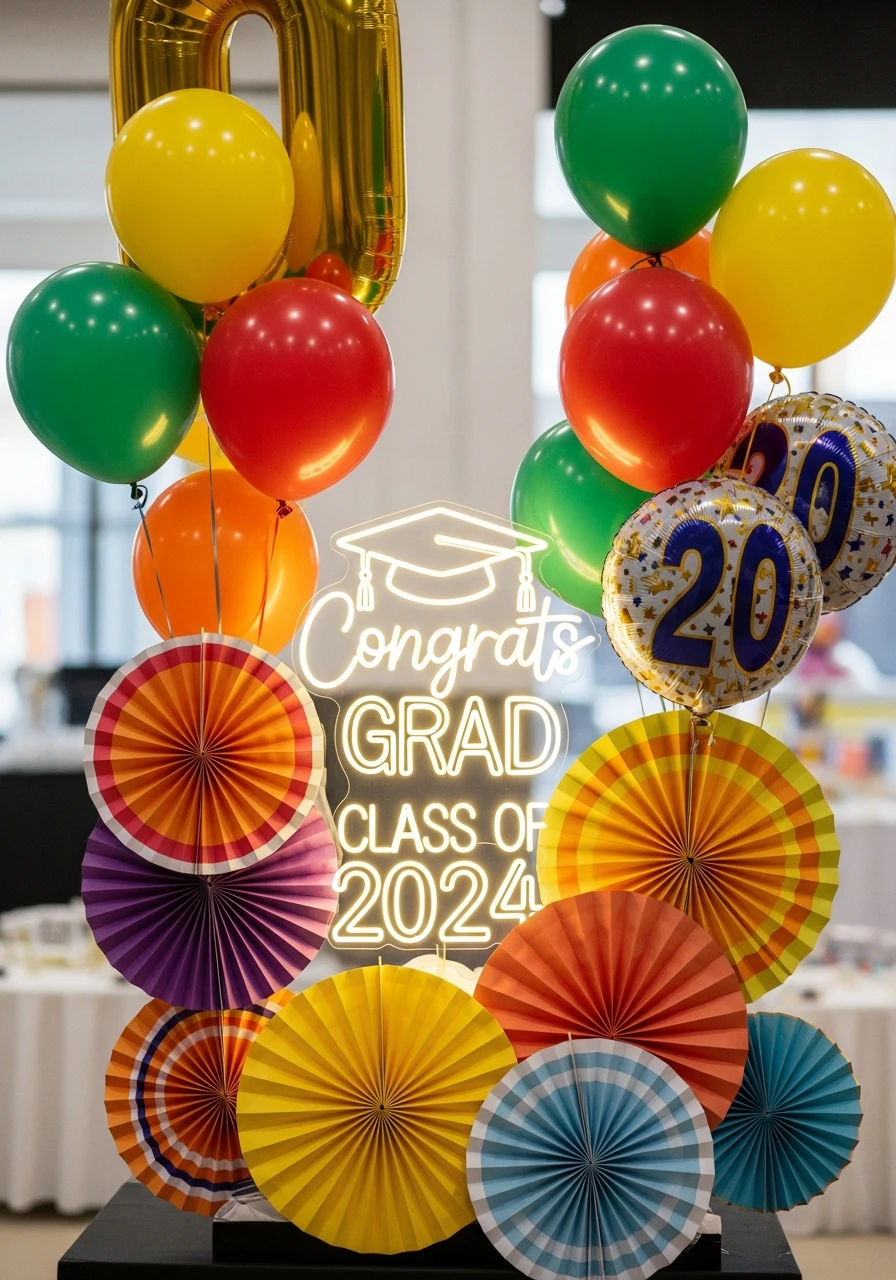 Bold Neon Fun - Amazing Graduation Centerpiece Ideas
