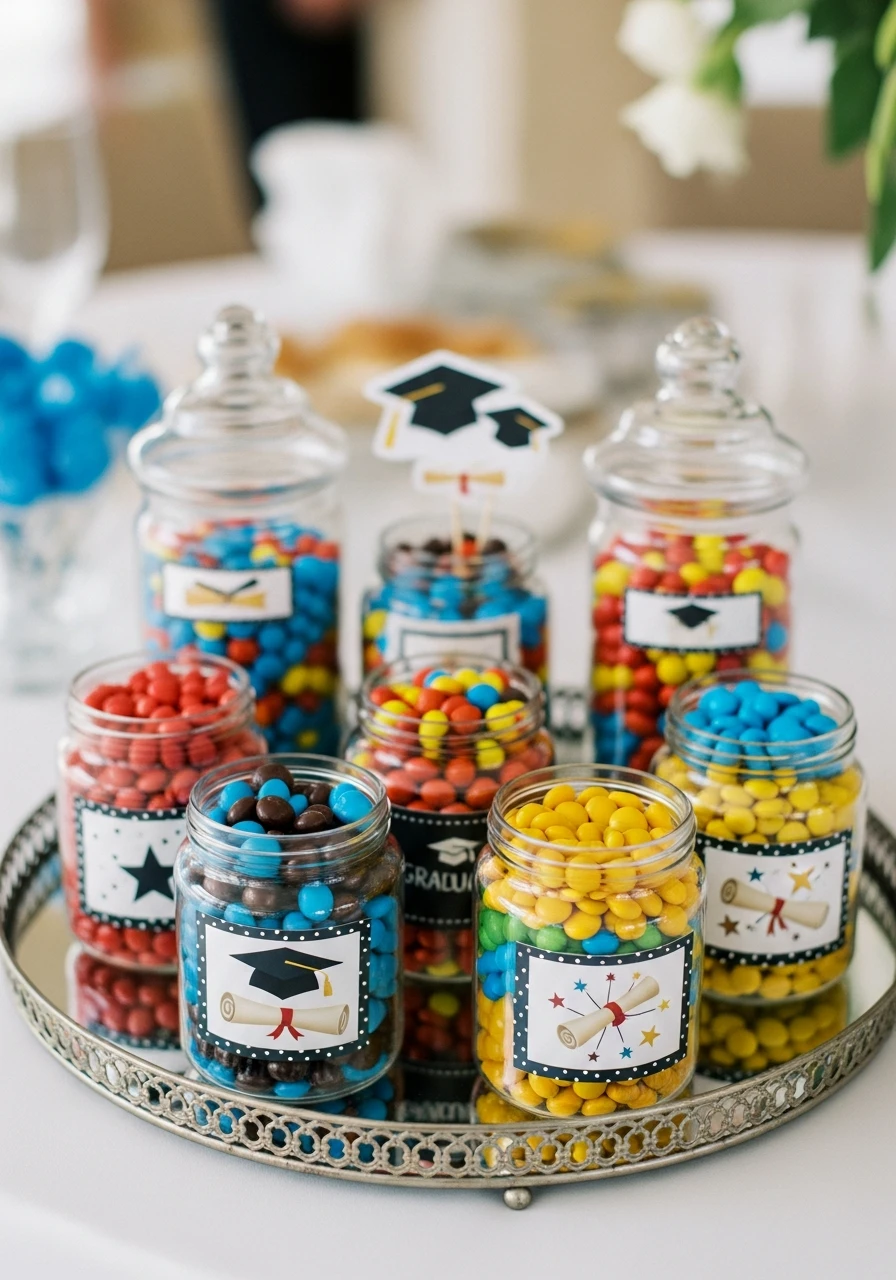 Sweet Treat Jars - Amazing Graduation Centerpiece Ideas