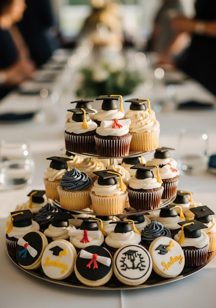 Edible Cupcake Display - Amazing Graduation Centerpiece Ideas