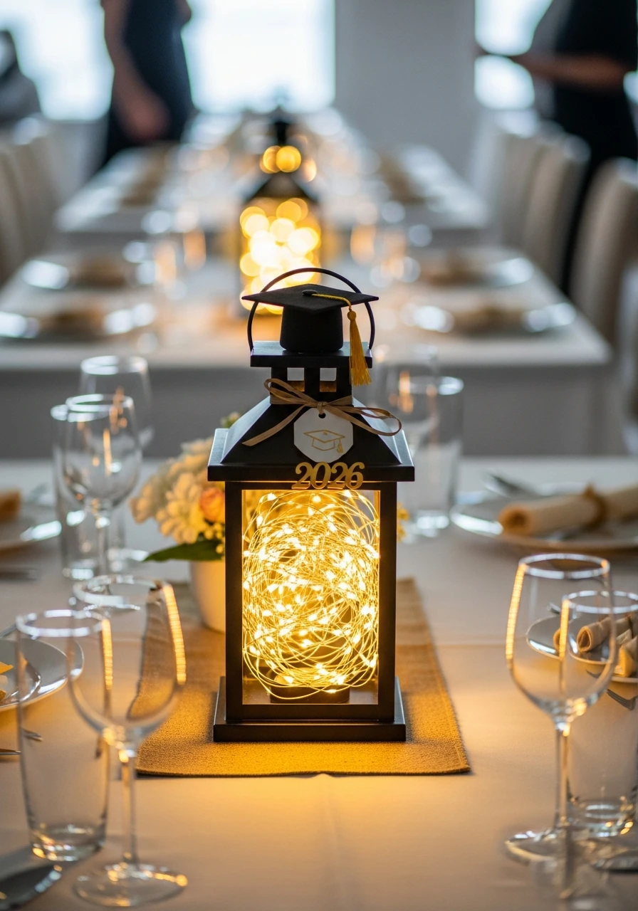 Glowing Lanterns Delight - Amazing Graduation Centerpiece Ideas