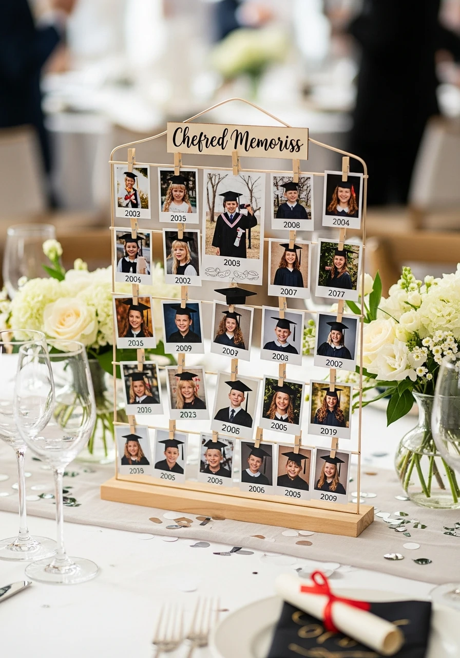 Cherished Memories Showcase - Amazing Graduation Centerpiece Ideas