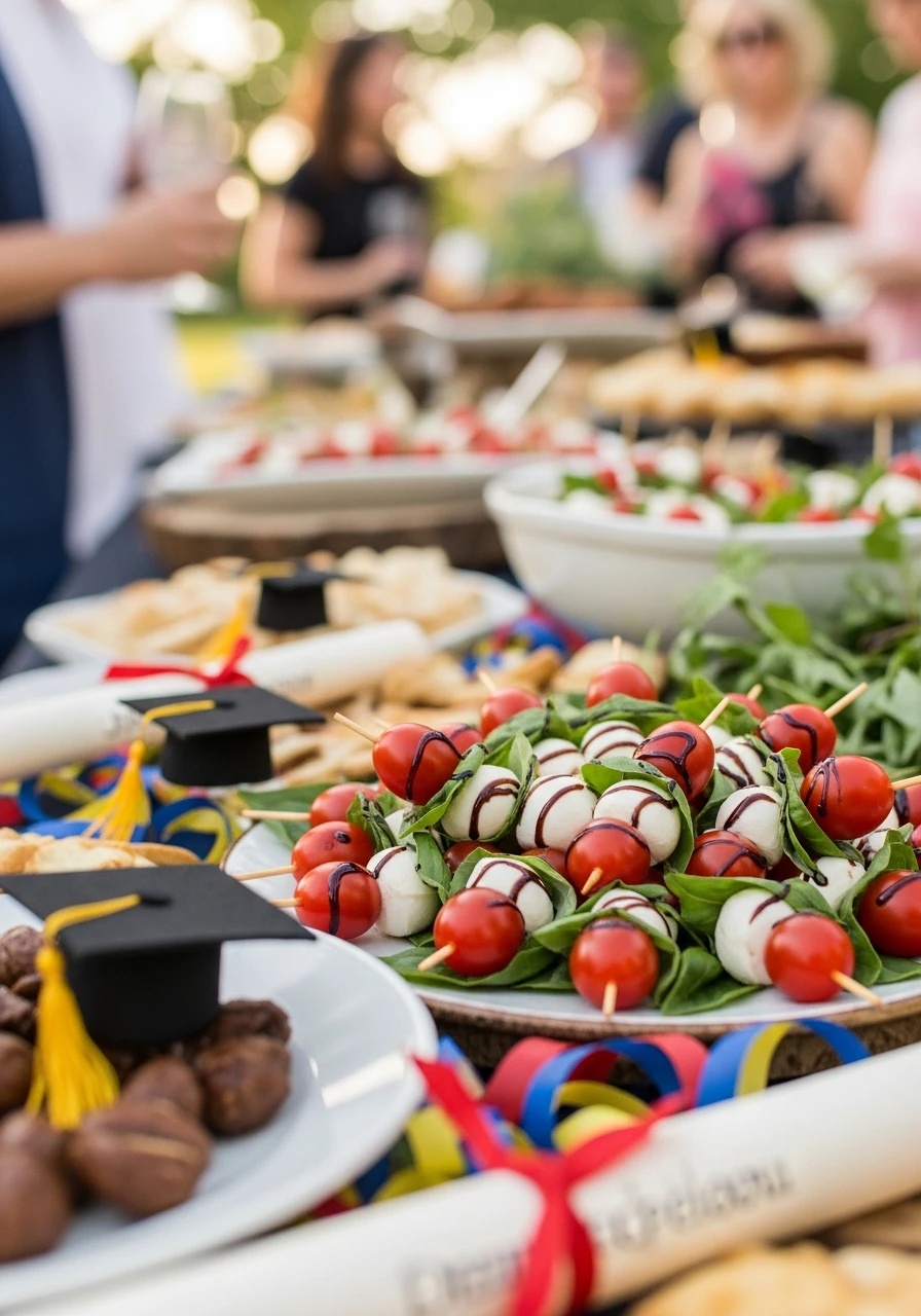 Caprese Skewers - 50 Graduation Party Food Ideas That Wow!