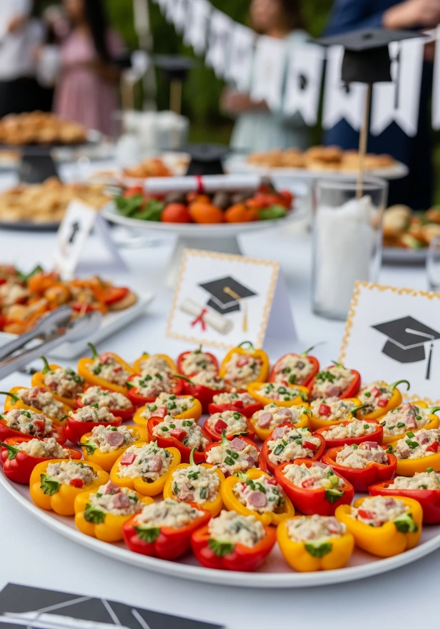Colorful Stuffed Peppers - 50 Graduation Party Food Ideas That Wow!