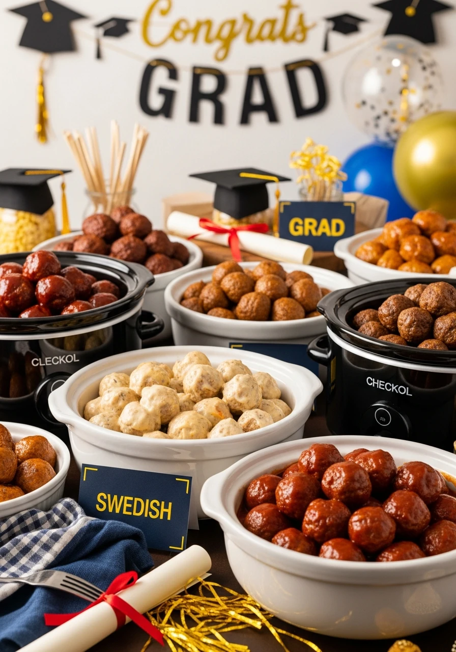 Party Meatballs - 50 Graduation Party Food Ideas That Wow!