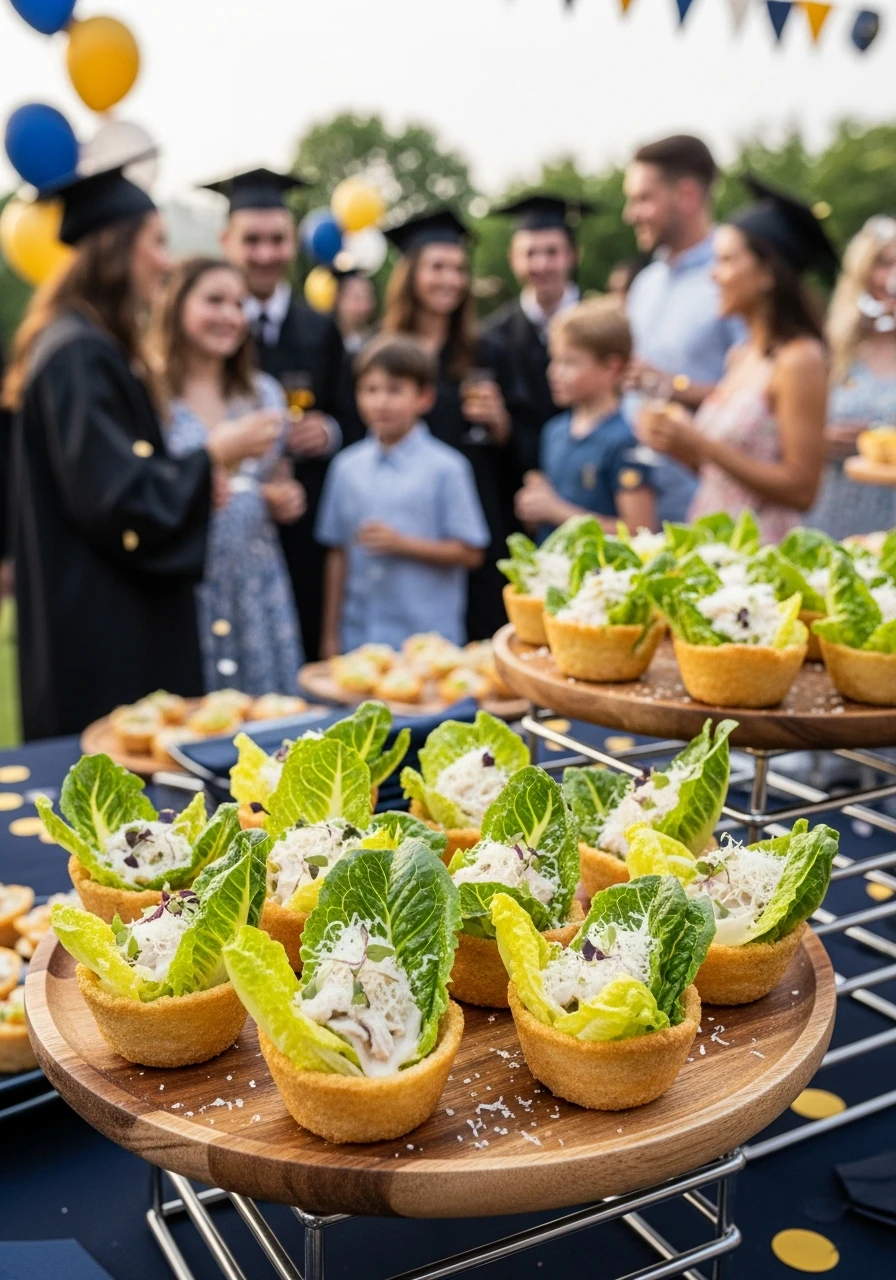 Portable Caesar Salad - 50 Graduation Party Food Ideas That Wow!