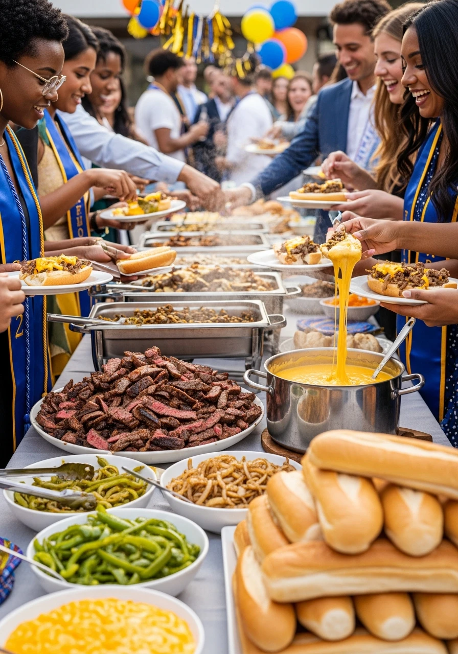 Cheesesteak Station Fun - 50 Graduation Party Food Ideas That Wow!