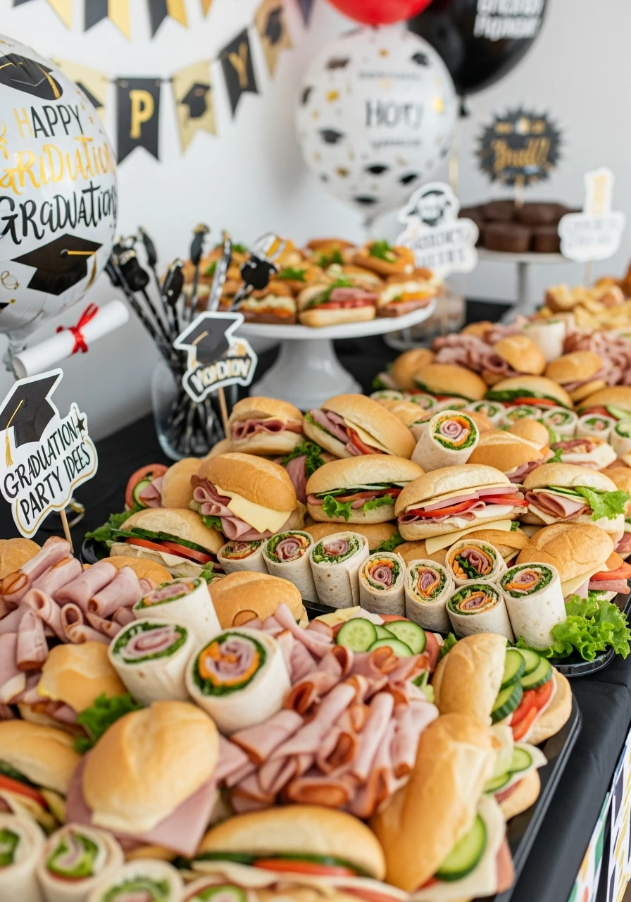 Easy Sandwich Trays - 50 Graduation Party Food Ideas That Wow!