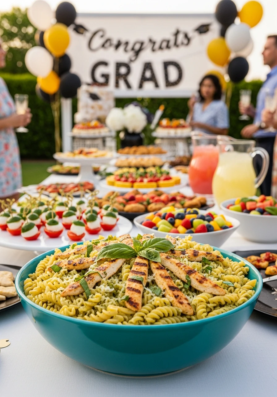 Pesto Pasta Delight - 50 Graduation Party Food Ideas That Wow!