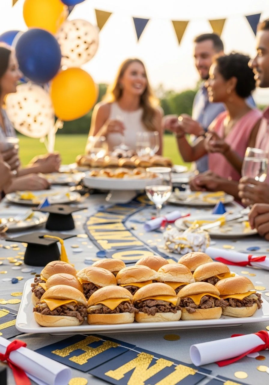 Mini Cheesesteak Bites - 50 Graduation Party Food Ideas That Wow!