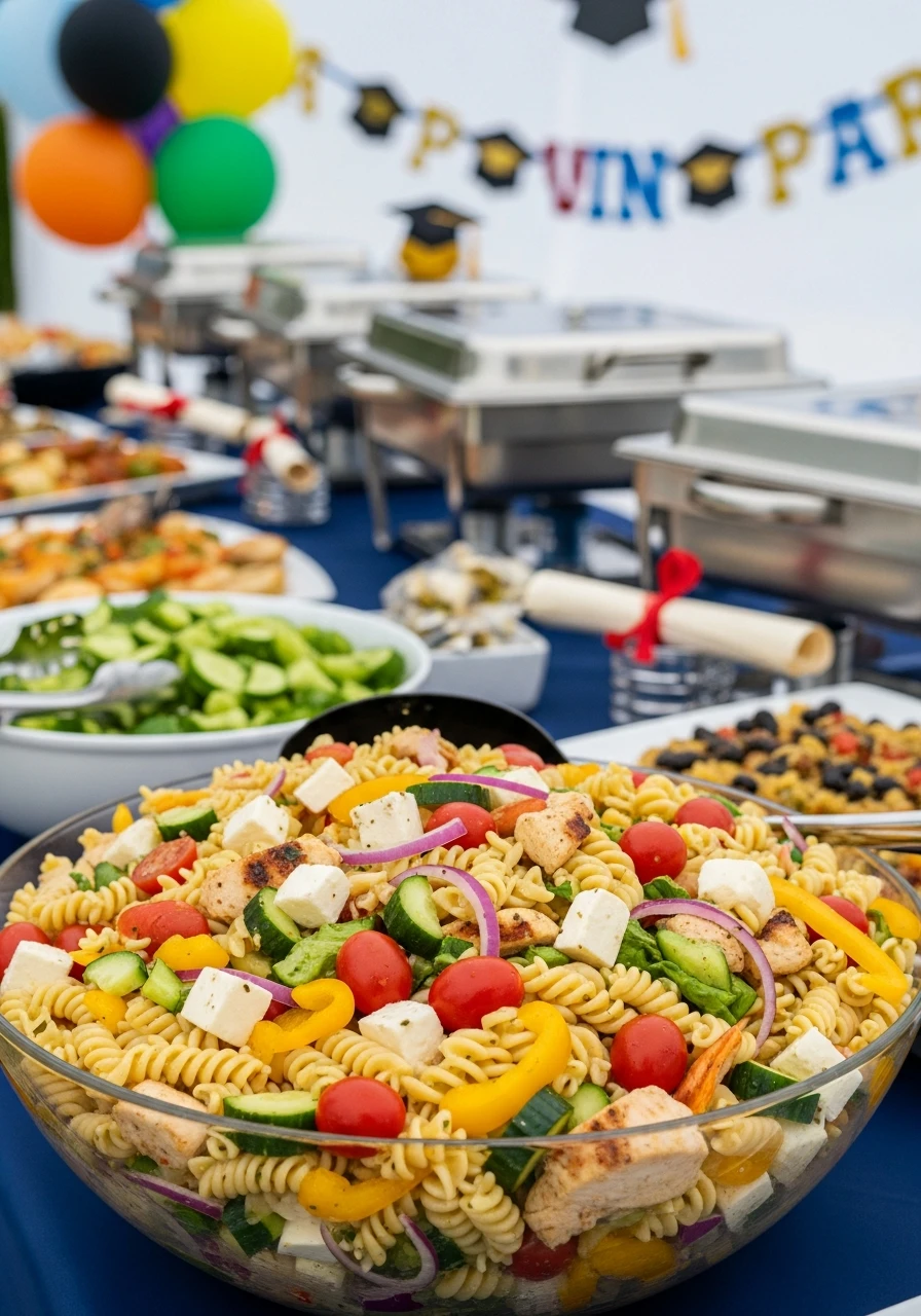 Chilled Pasta Salad - 50 Graduation Party Food Ideas That Wow!