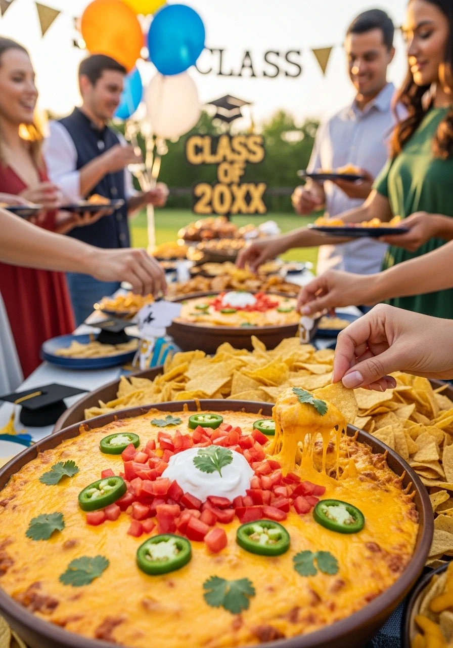 Cheesy Nacho Dip - 50 Graduation Party Food Ideas That Wow!