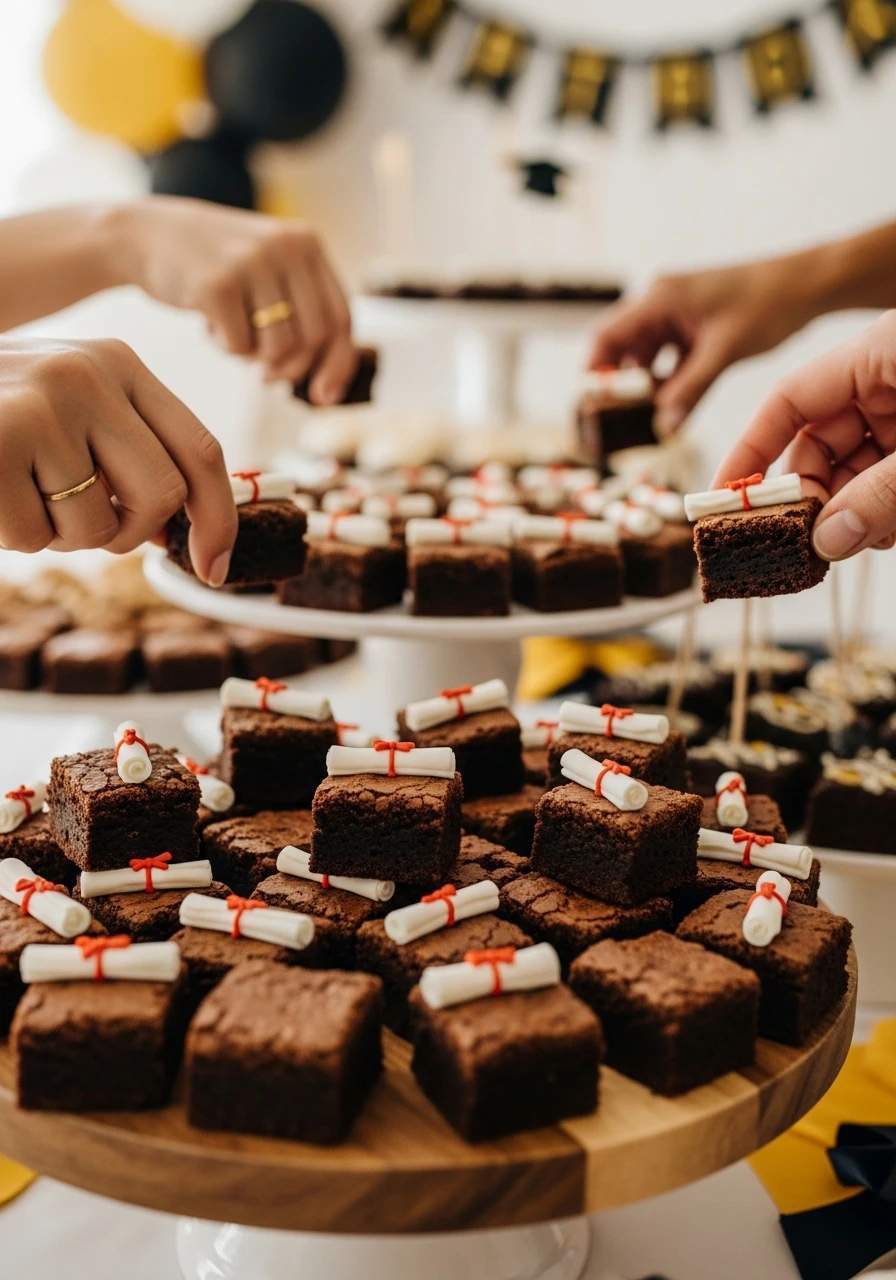 Delicious Brownie Bites - 50 Graduation Party Food Ideas That Wow!