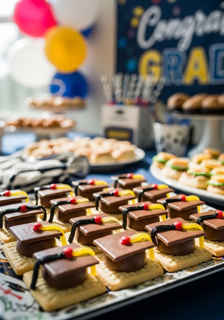 Easy No-Bake Caps - 50 Graduation Party Food Ideas That Wow!