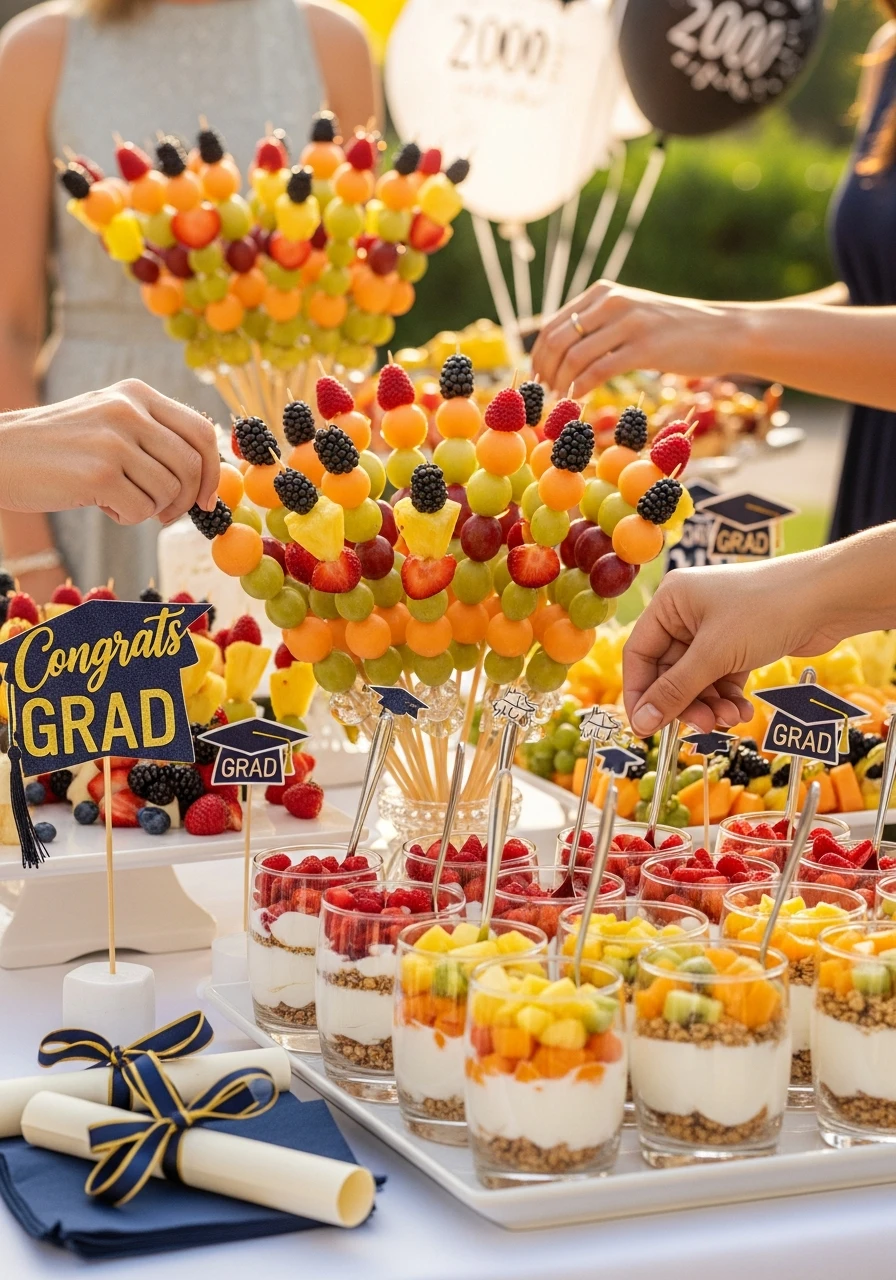 Fresh Fruit Skewers - 50 Graduation Party Food Ideas That Wow!