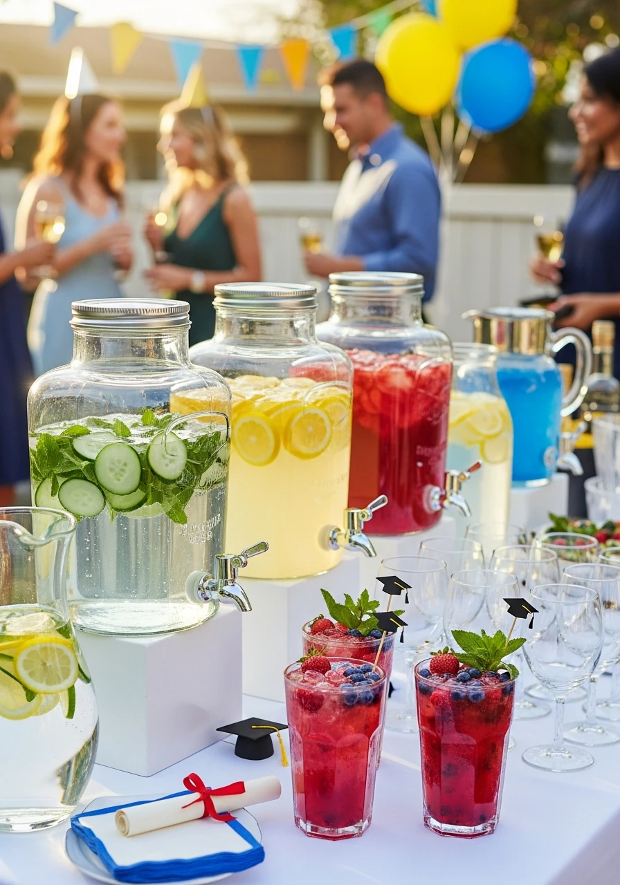 Refreshing Drink Station - 50 Graduation Party Food Ideas That Wow!