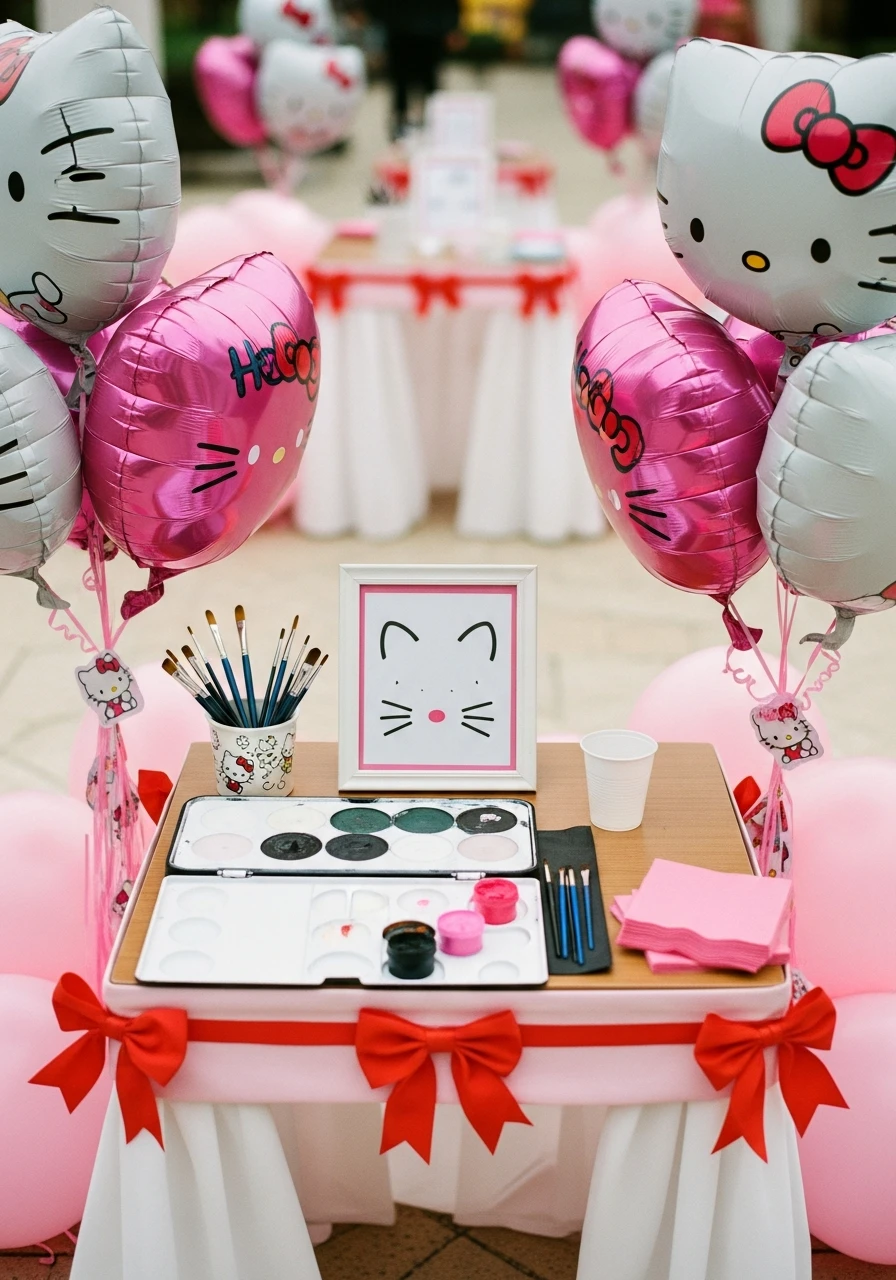 Cat Whisker Face Paint - 34 Hello Kitty Birthday Party Ideas for the Cutest Celebration