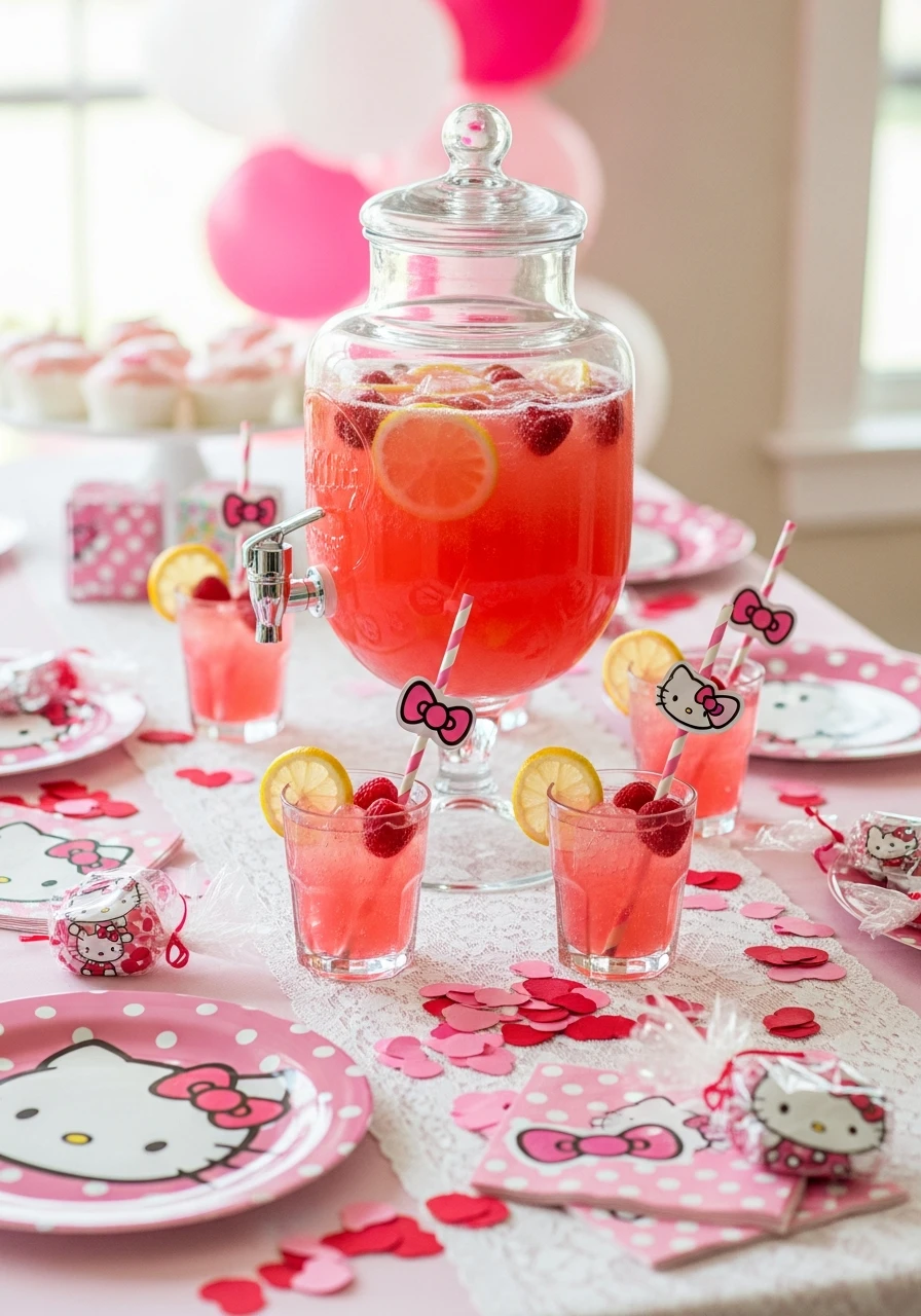 Pink Lemonade Punch - 34 Hello Kitty Birthday Party Ideas for the Cutest Celebration