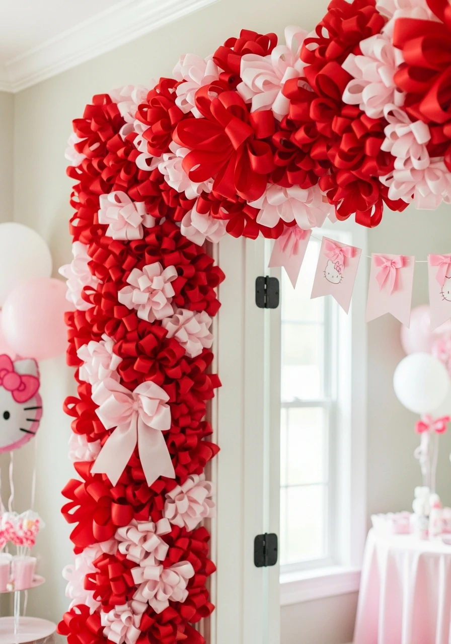 Signature Bow Garland - 34 Hello Kitty Birthday Party Ideas for the Cutest Celebration