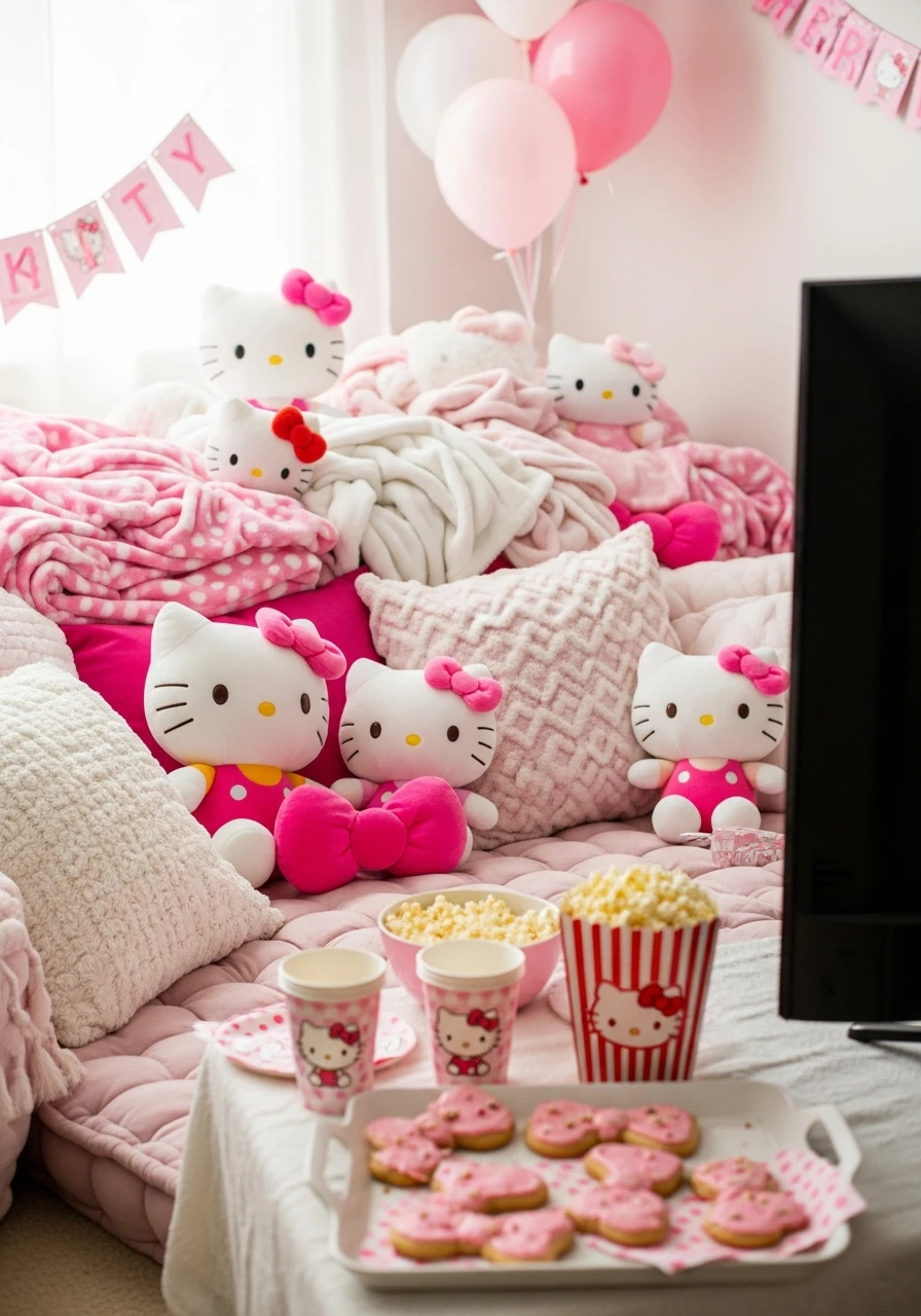 Movie Corner Quiet Time - 34 Hello Kitty Birthday Party Ideas for the Cutest Celebration