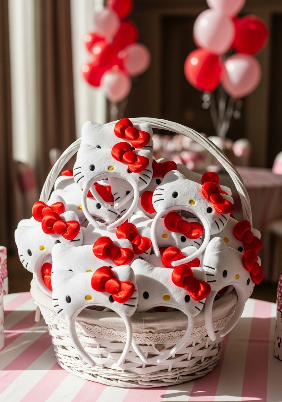 Kitty Ear Headbands - 34 Hello Kitty Birthday Party Ideas for the Cutest Celebration