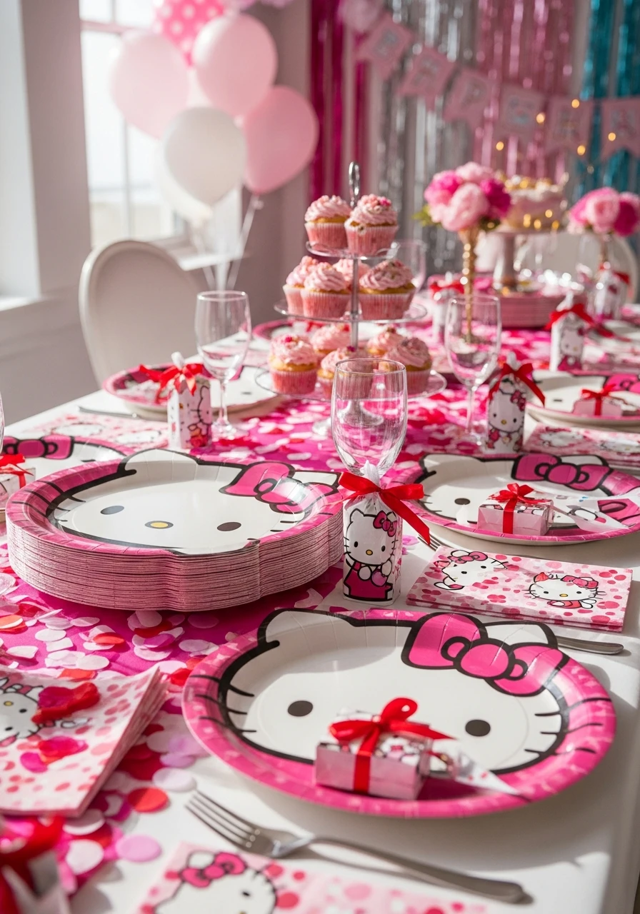 Hello Kitty Face Plates - 34 Hello Kitty Birthday Party Ideas for the Cutest Celebration