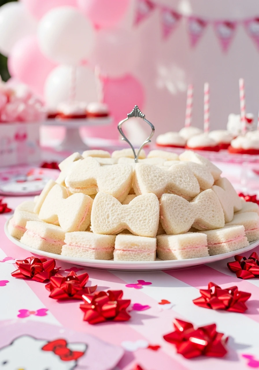 Bow-Shaped Sandwiches - 34 Hello Kitty Birthday Party Ideas for the Cutest Celebration