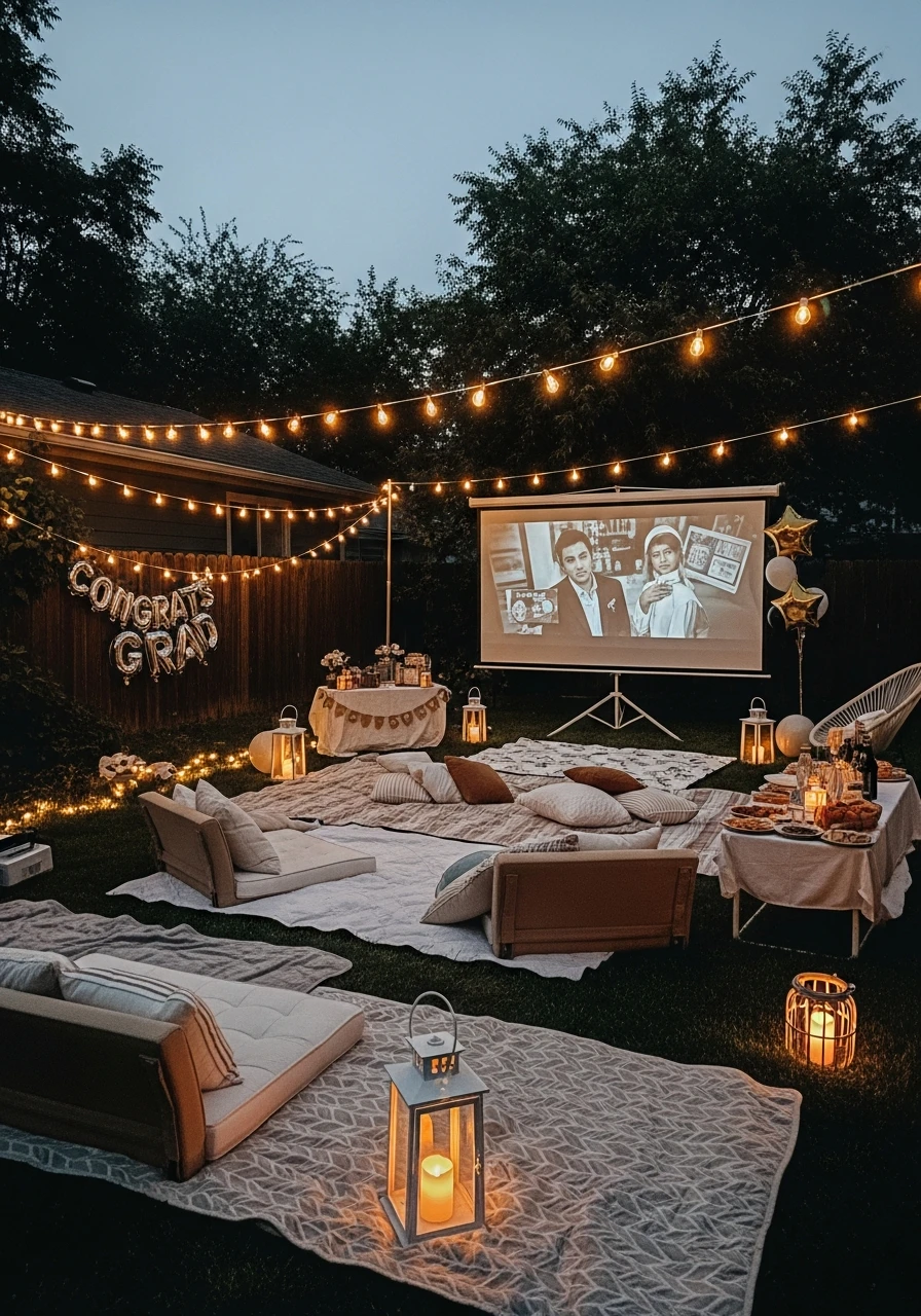 Outdoor Movie Night Graduation Party