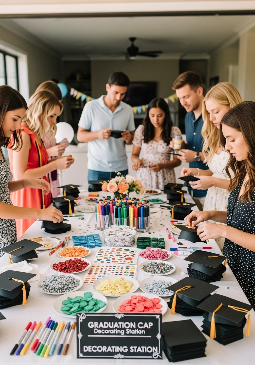 Graduation Cap Decorating Station