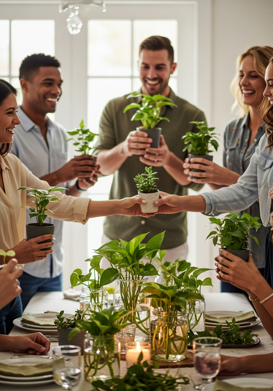 Plant Exchange Tradition - 50 Best Housewarming Party Ideas for Your New Home