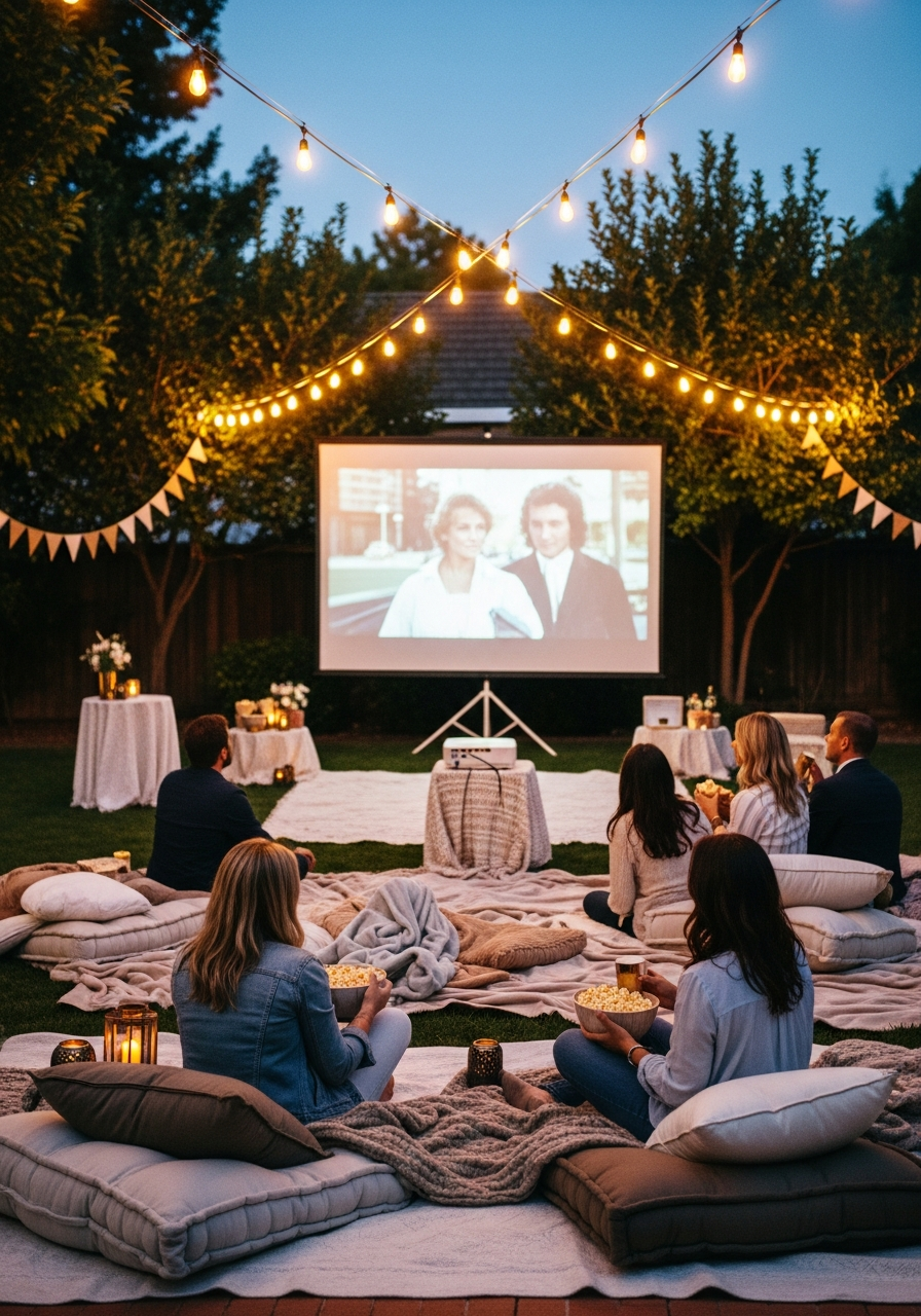 Outdoor Movie Screening - 50 Best Housewarming Party Ideas for Your New Home