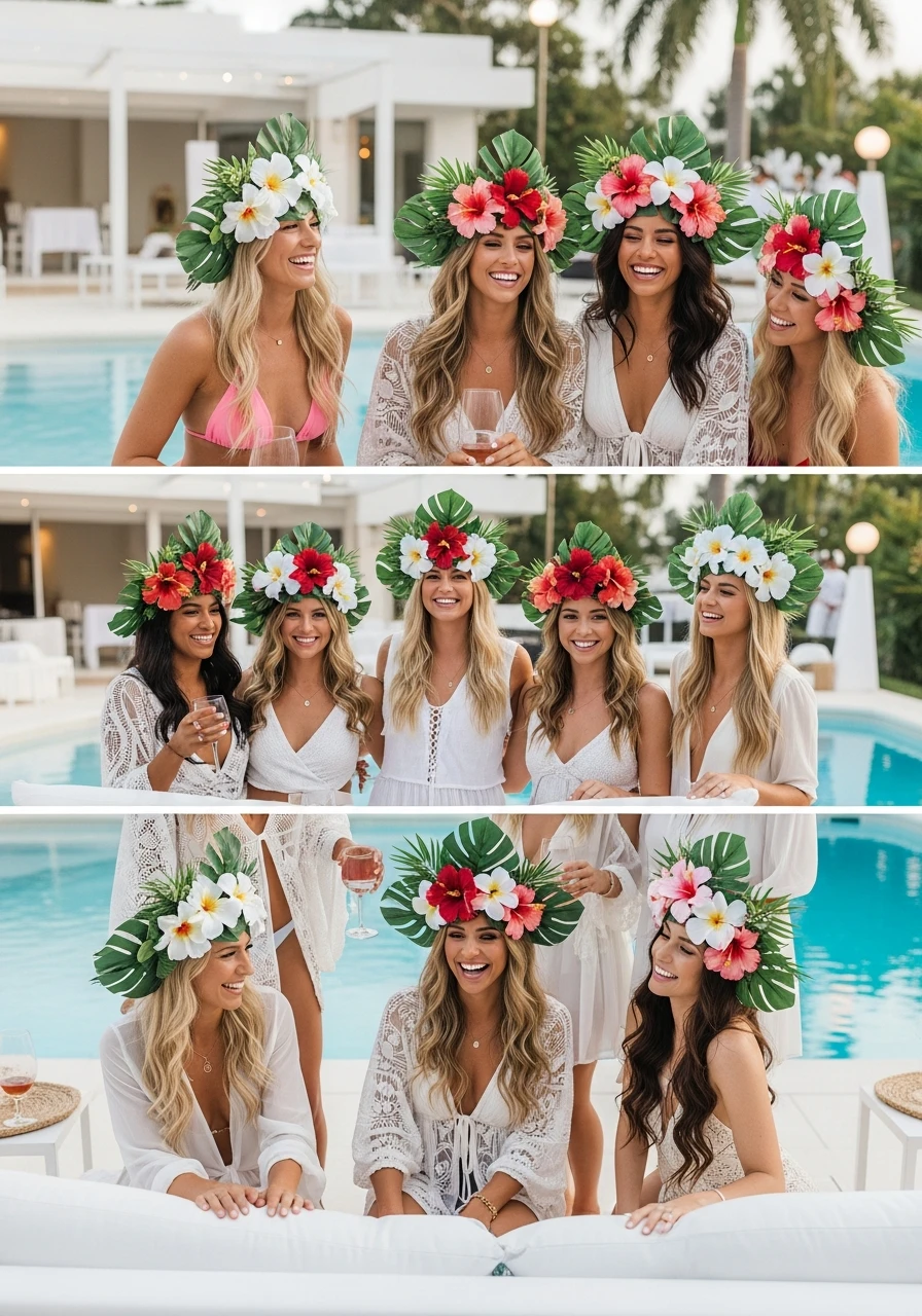 Tropical Flower Crowns - Love Island Bachelorette Theme