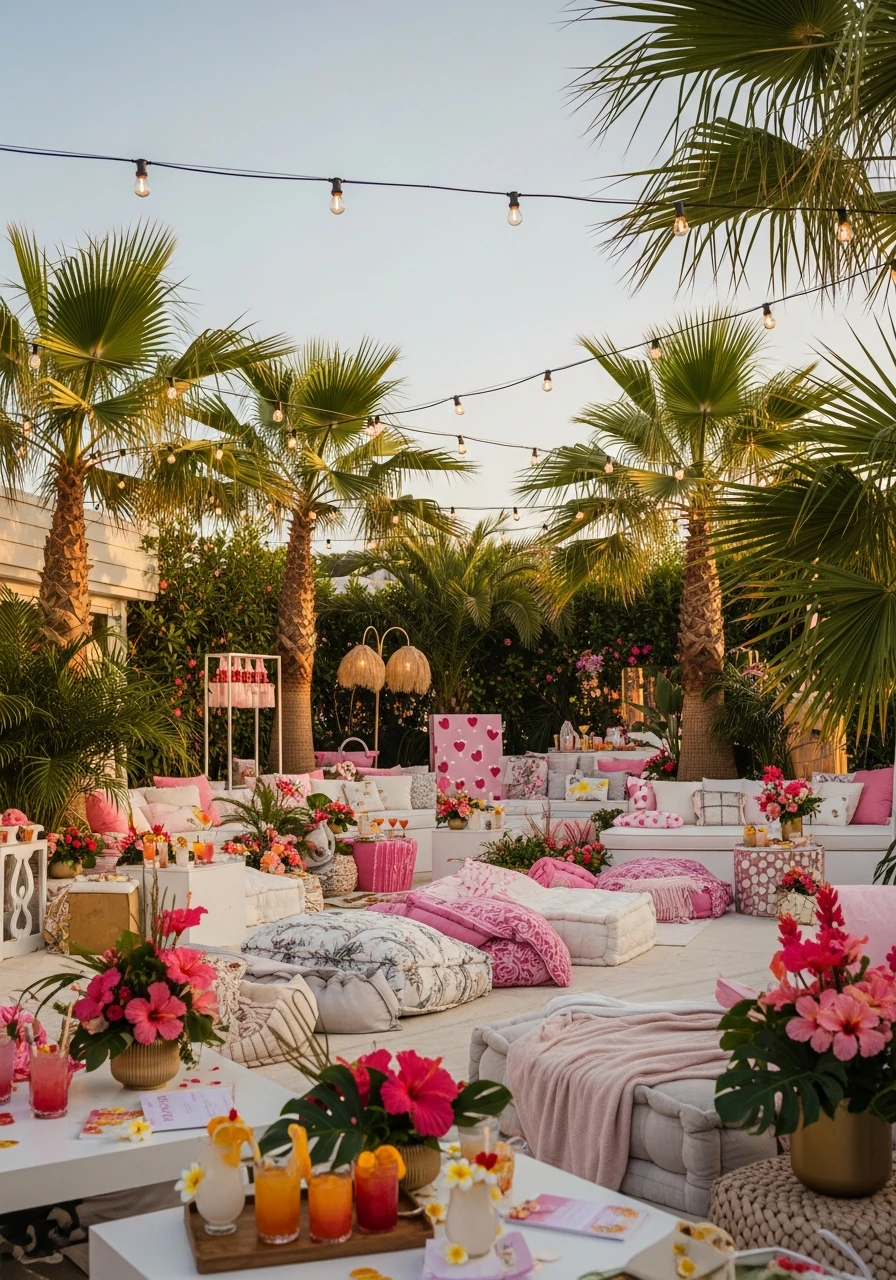 Tropical Villa Vibe Decor - Love Island Bachelorette Theme