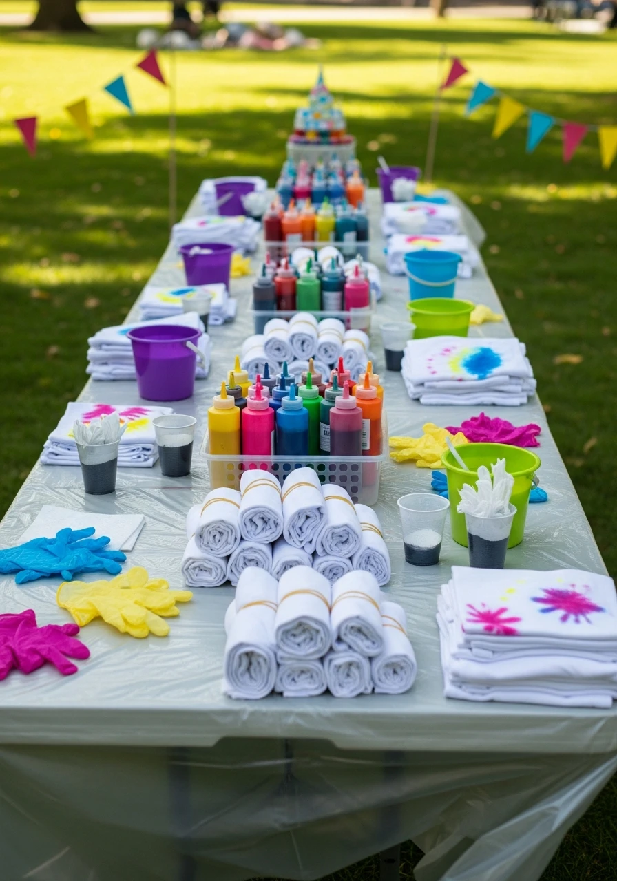 Tie-Dye Craft Station - 35 Genius Park Birthday Party Ideas Your Guests Will Love