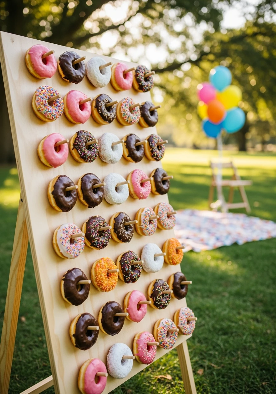 Donut Wall Display - 35 Genius Park Birthday Party Ideas Your Guests Will Love