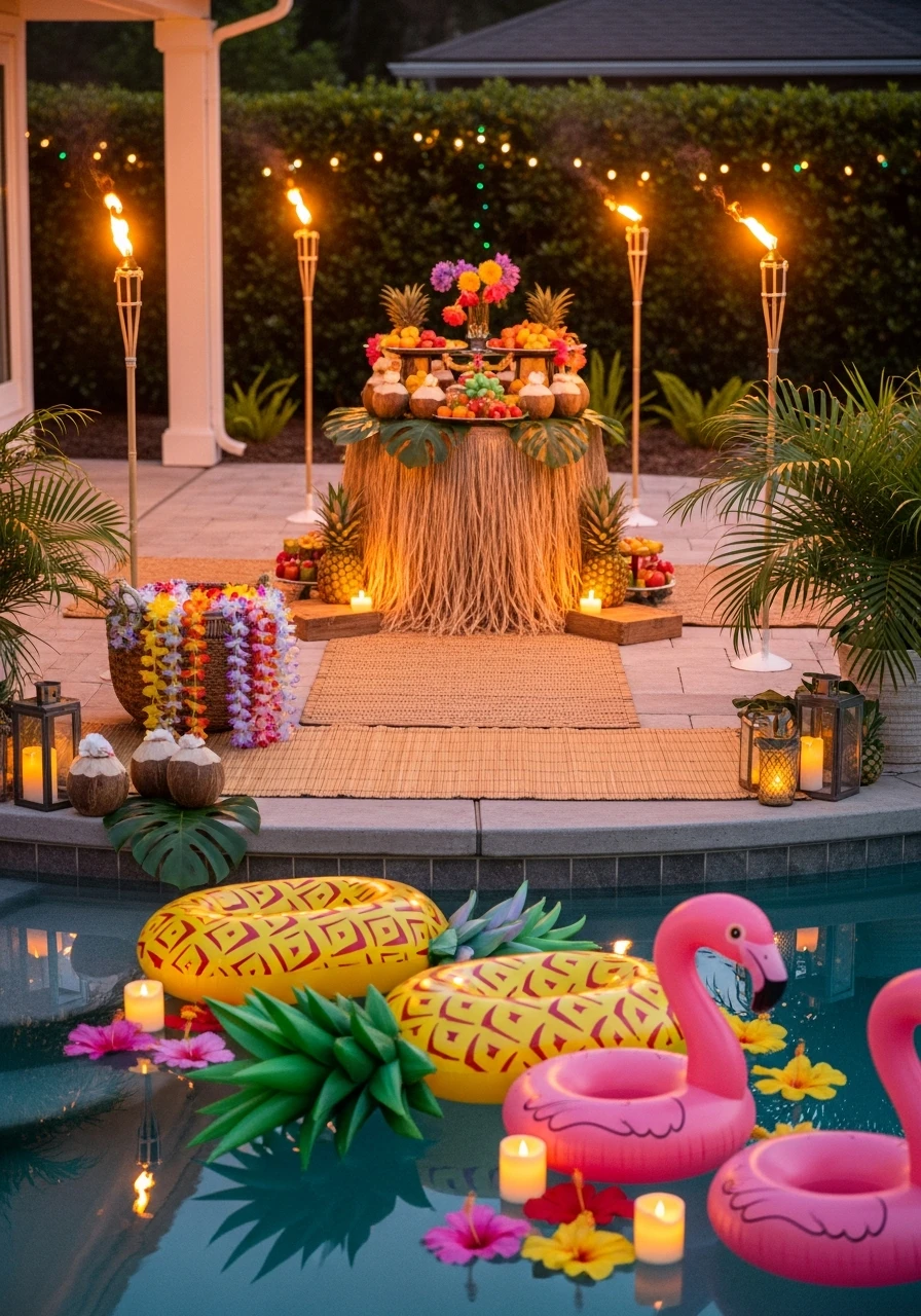 Go Tropical Luau Style - 35 Awesome Pool Party Ideas You Need This Summer