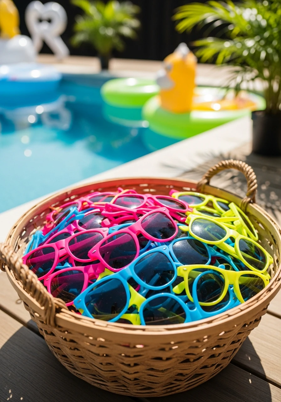 Custom Sunglasses Favors - 35 Awesome Pool Party Ideas You Need This Summer