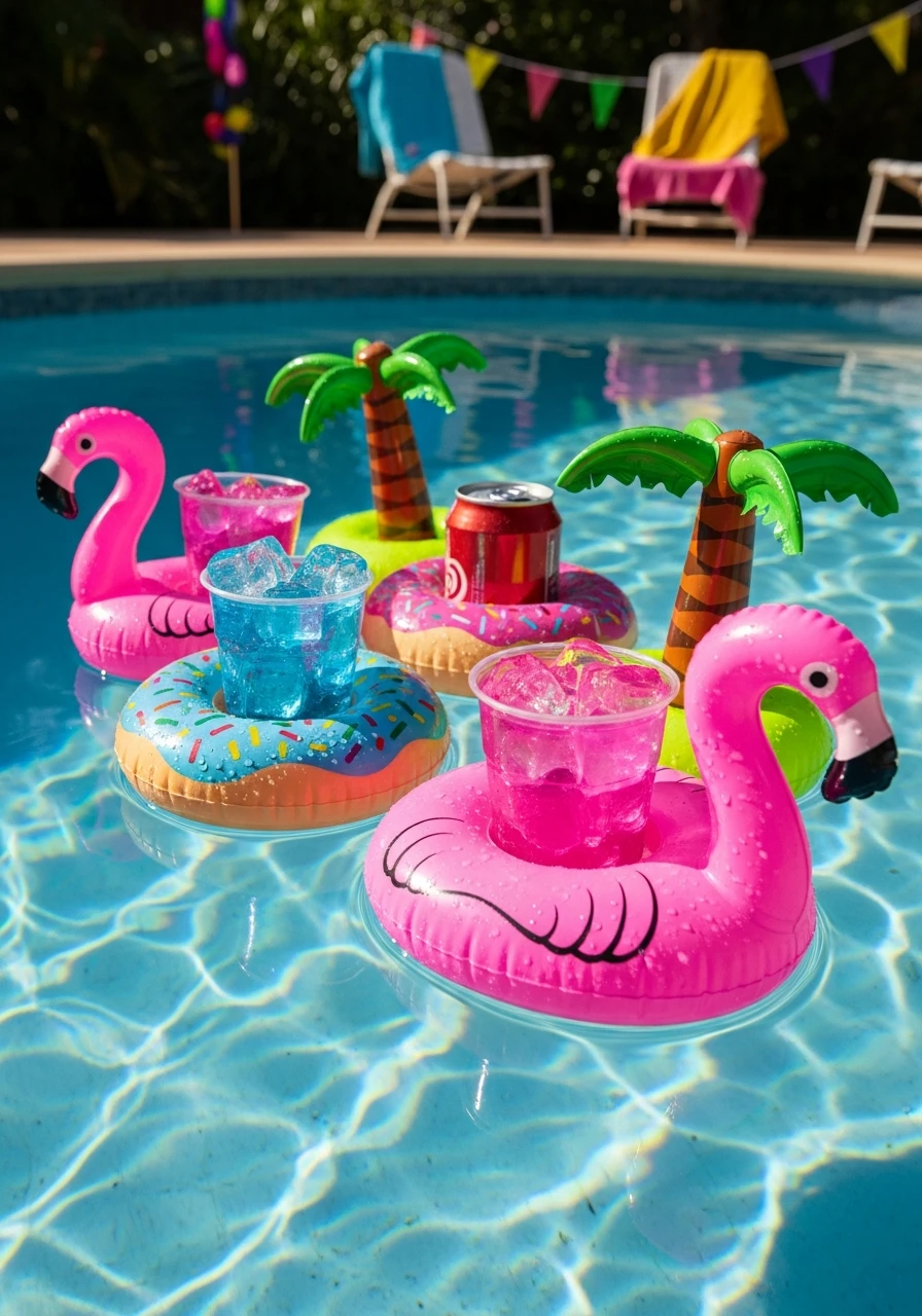 Floating Drink Holders - 35 Awesome Pool Party Ideas You Need This Summer