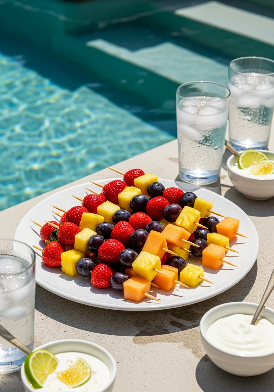 Colorful Fruit Skewers - 35 Awesome Pool Party Ideas You Need This Summer