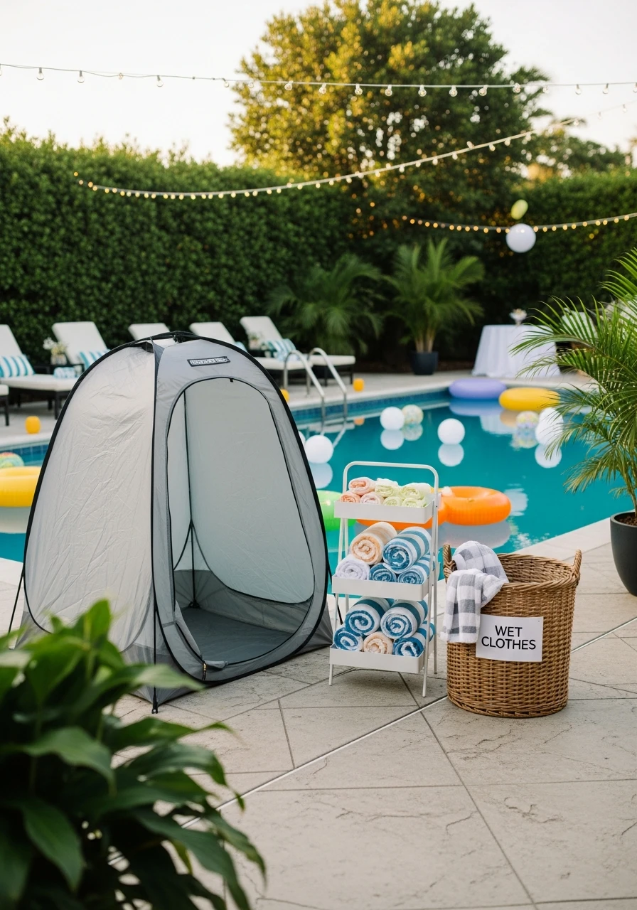 Pop-Up Changing Tent - 35 Awesome Pool Party Ideas You Need This Summer