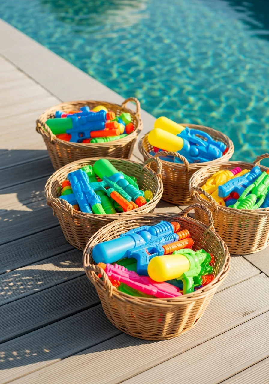 Mini Water Gun Favors - 35 Awesome Pool Party Ideas You Need This Summer