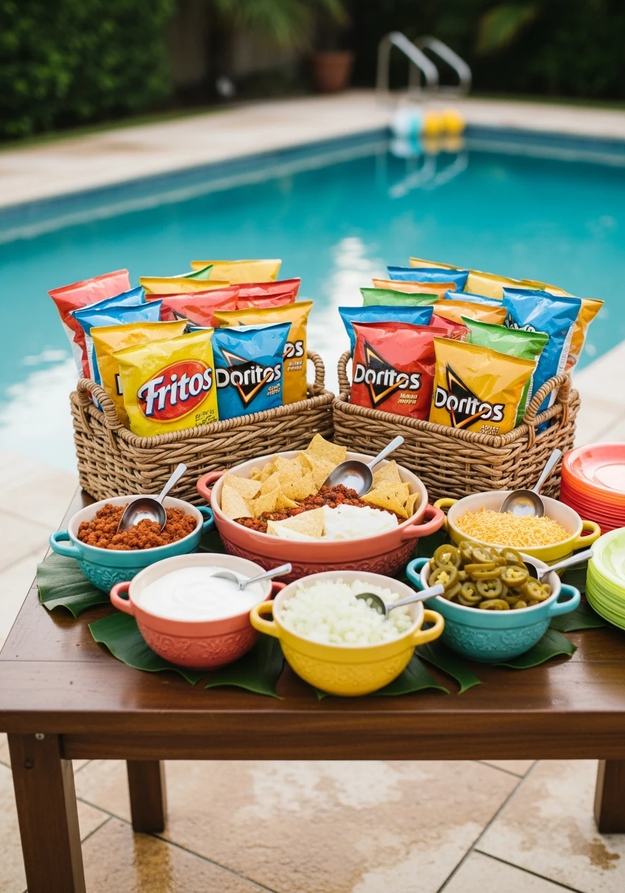 Walking Tacos Bar - 35 Awesome Pool Party Ideas You Need This Summer