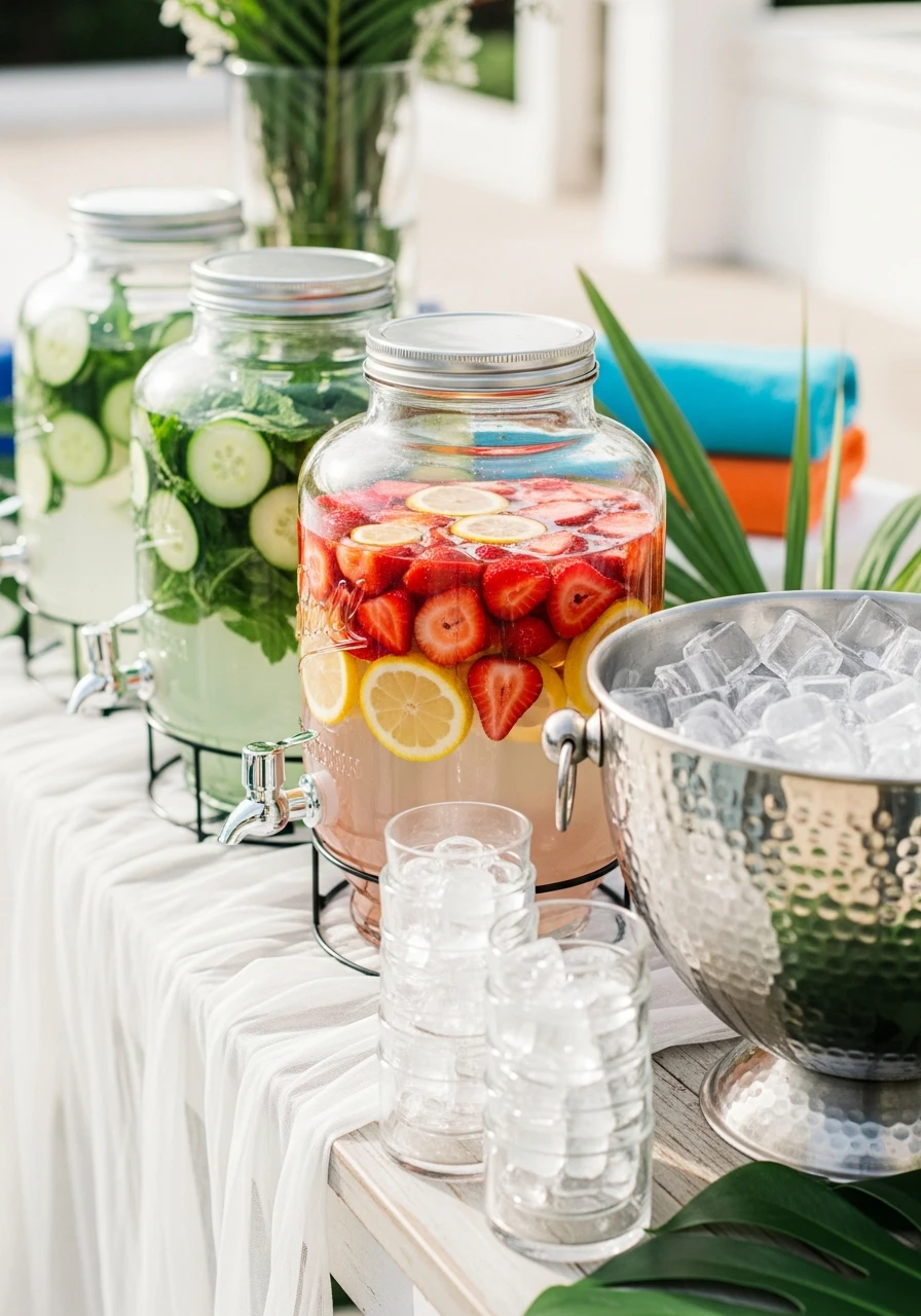Infused Hydration Station - 35 Awesome Pool Party Ideas You Need This Summer
