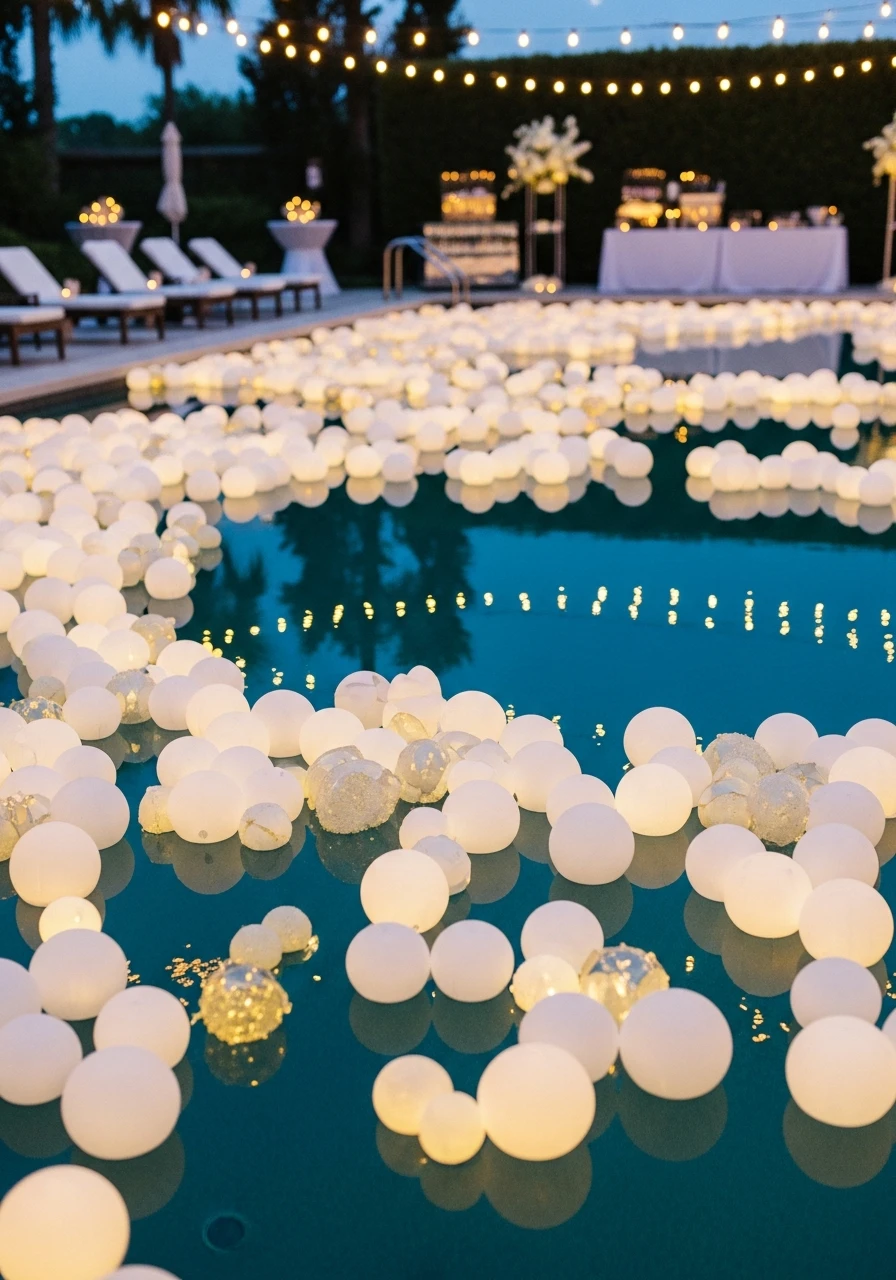 Floating Lantern Magic - 35 Awesome Pool Party Ideas You Need This Summer