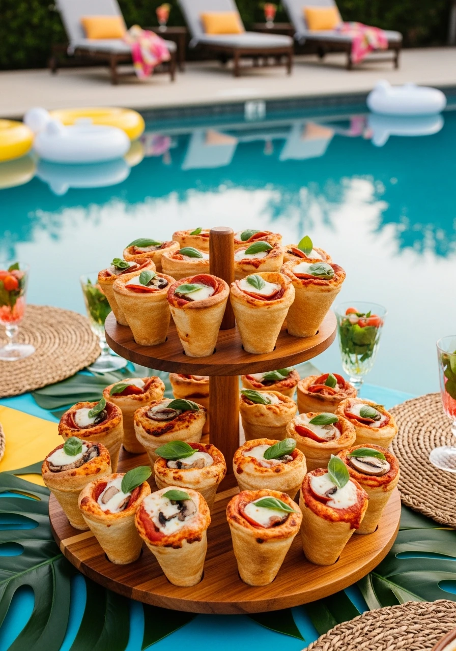 Personal Pizza Cones - 35 Awesome Pool Party Ideas You Need This Summer