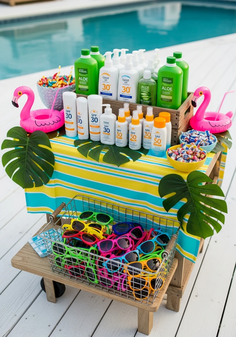 Sunscreen Safety Station - 35 Awesome Pool Party Ideas You Need This Summer