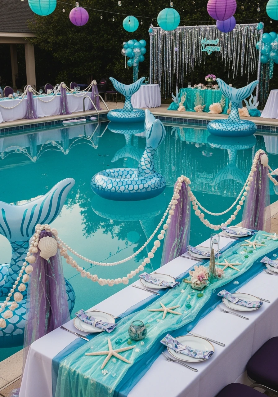 Mermaid Lagoon Theme - 35 Awesome Pool Party Ideas You Need This Summer