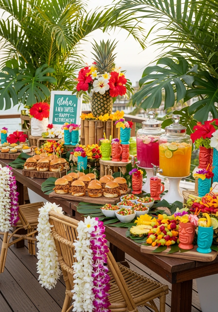 Tropical Luau Vibe - 40 Best Retirement Party Ideas for a Perfect Send-Off