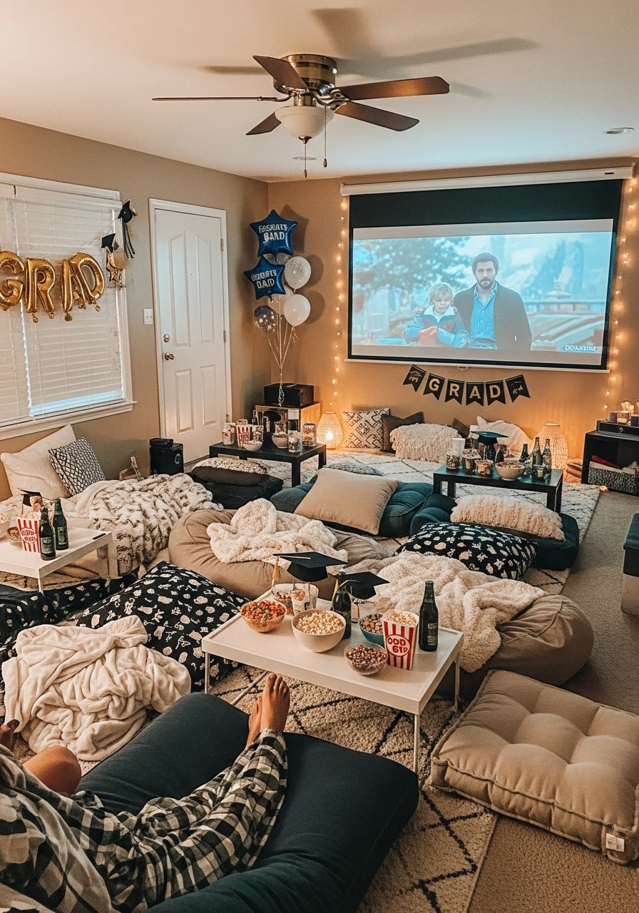 Pajama Movie Night Graduation Party