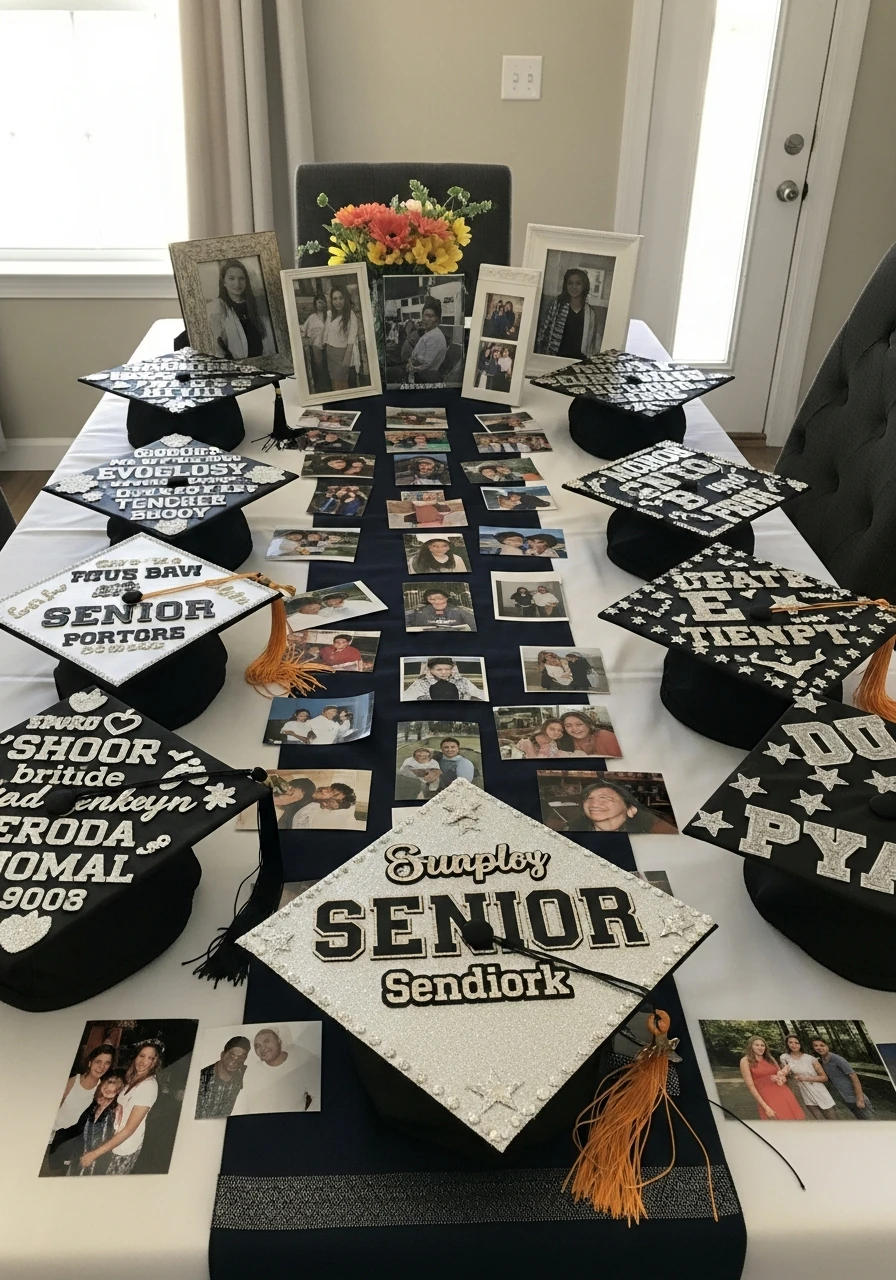 Graduation Cap Centerpiece Table