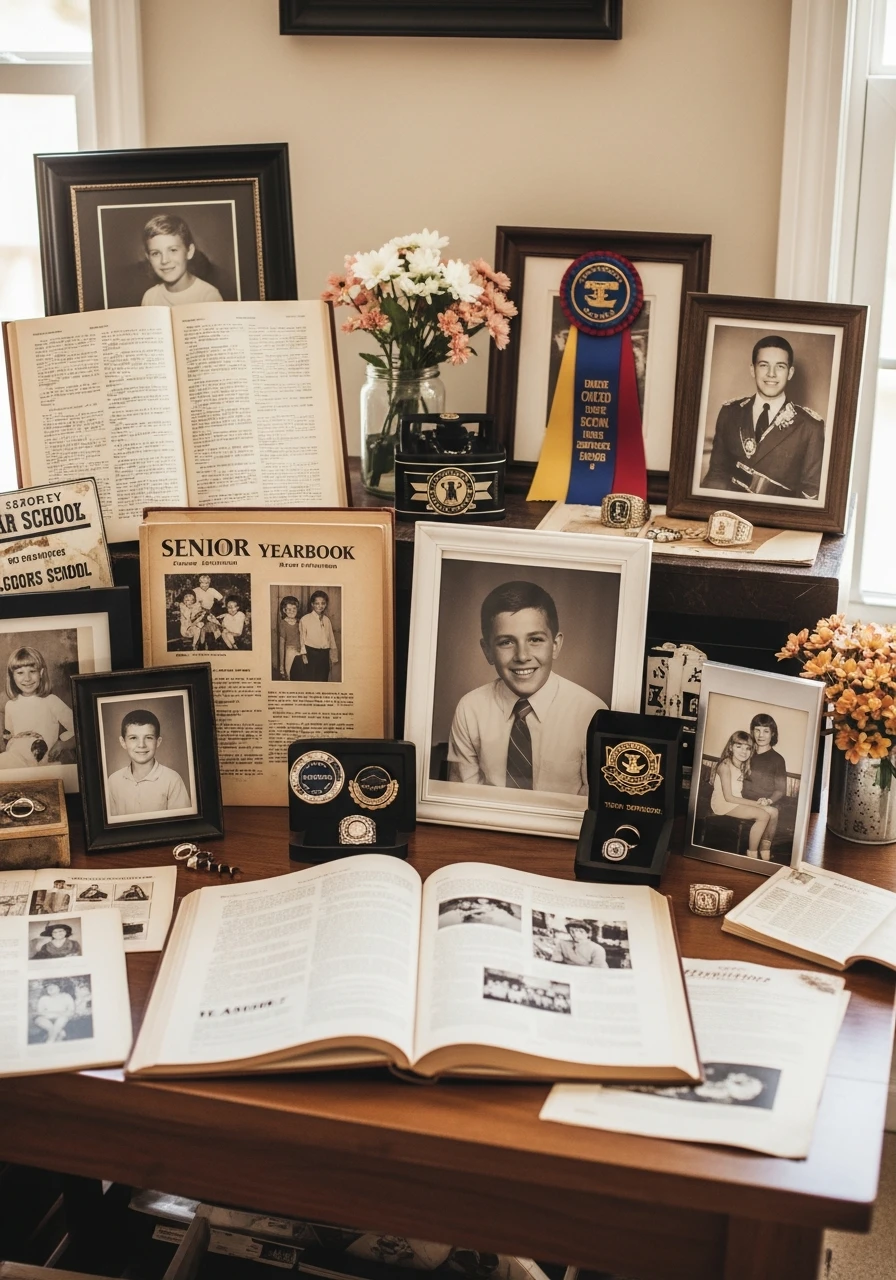 Vintage Yearbook Style Table